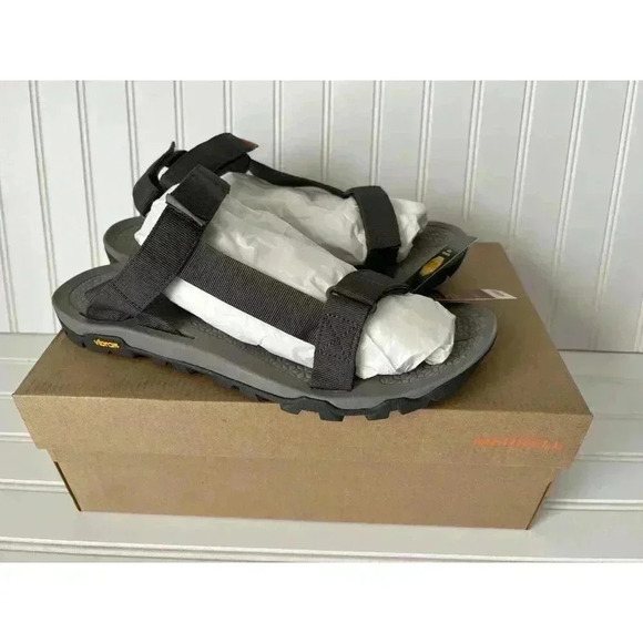 Merrell Men's 13 Breakwater Strap Sports Hiking Sandals Charcoal Vibram NEW - Picture 2 of 8